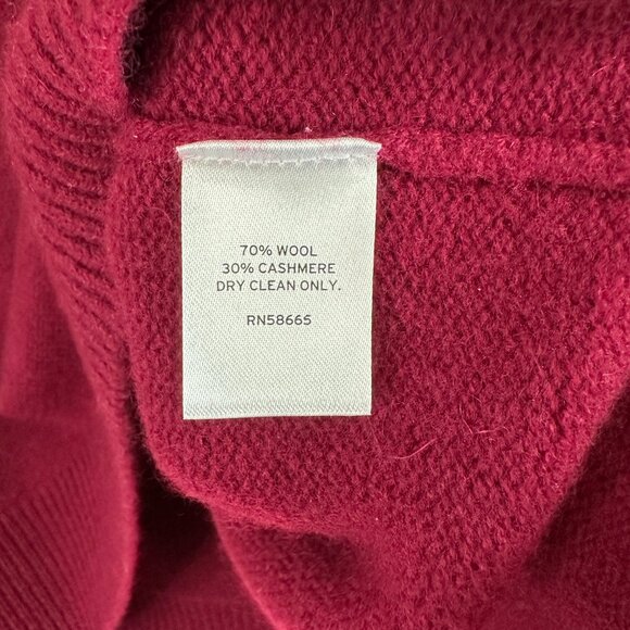 Nordstrom Wool & Cashmere Turtleneck Sweater Burgundy Large NEW - Picture 6 of 11